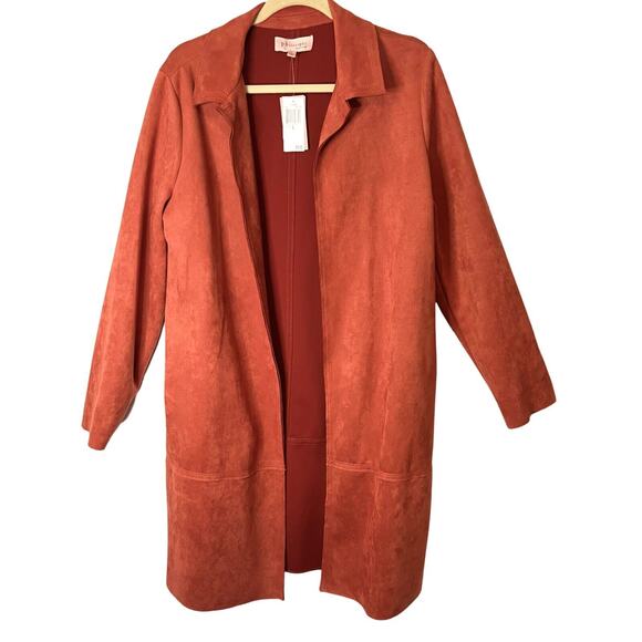 Philosophy Coatigan Womens Size L Long Sleeve Pockets Collar Microfiber NWT - Picture 1 of 9